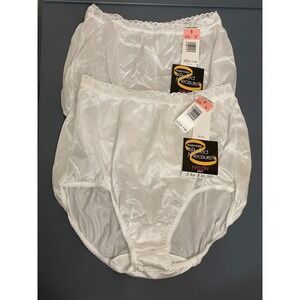 Vintage Warner's Perfect Measure Panties Briefs Size 8/XL Lot 2 White Satin New